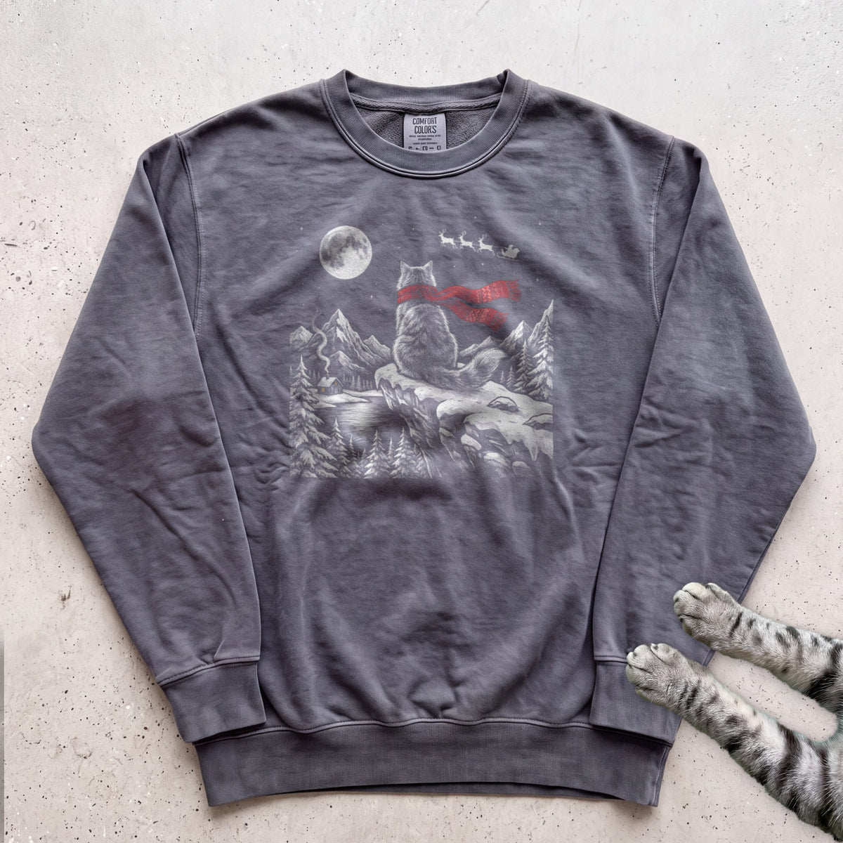 Watching for Santa Cat Sweatshirt - Pepper
