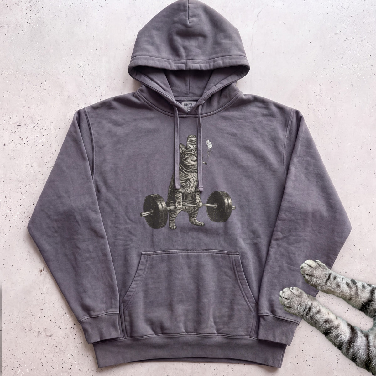Weightlifting Cat Hoodie - Pepper