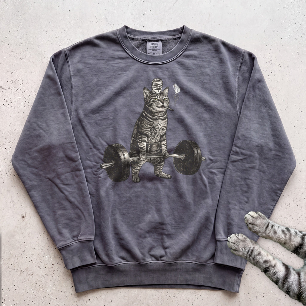 Weightlifting Cat Sweatshirt - Pepper