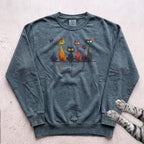 Whimsical Cats Sweatshirt - Blue Spruce