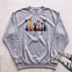 Whimsical Cats Sweatshirt - Grey
