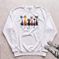Whimsical Cats Sweatshirt - White
