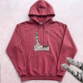 Witch Walking Black Cat Hoodie - Crimson