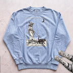 Witch Walking Black Cat Sweatshirt - Chambray