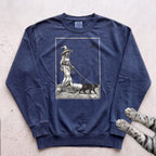 Witch Walking Black Cat Sweatshirt - True Navy