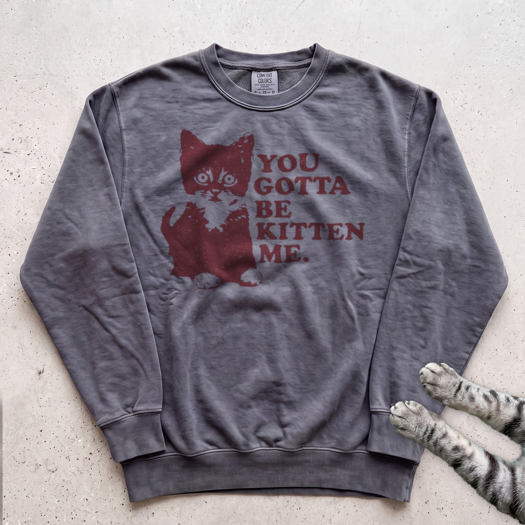 You Gotta Be Kitten Me Cat Sweatshirt - Pepper