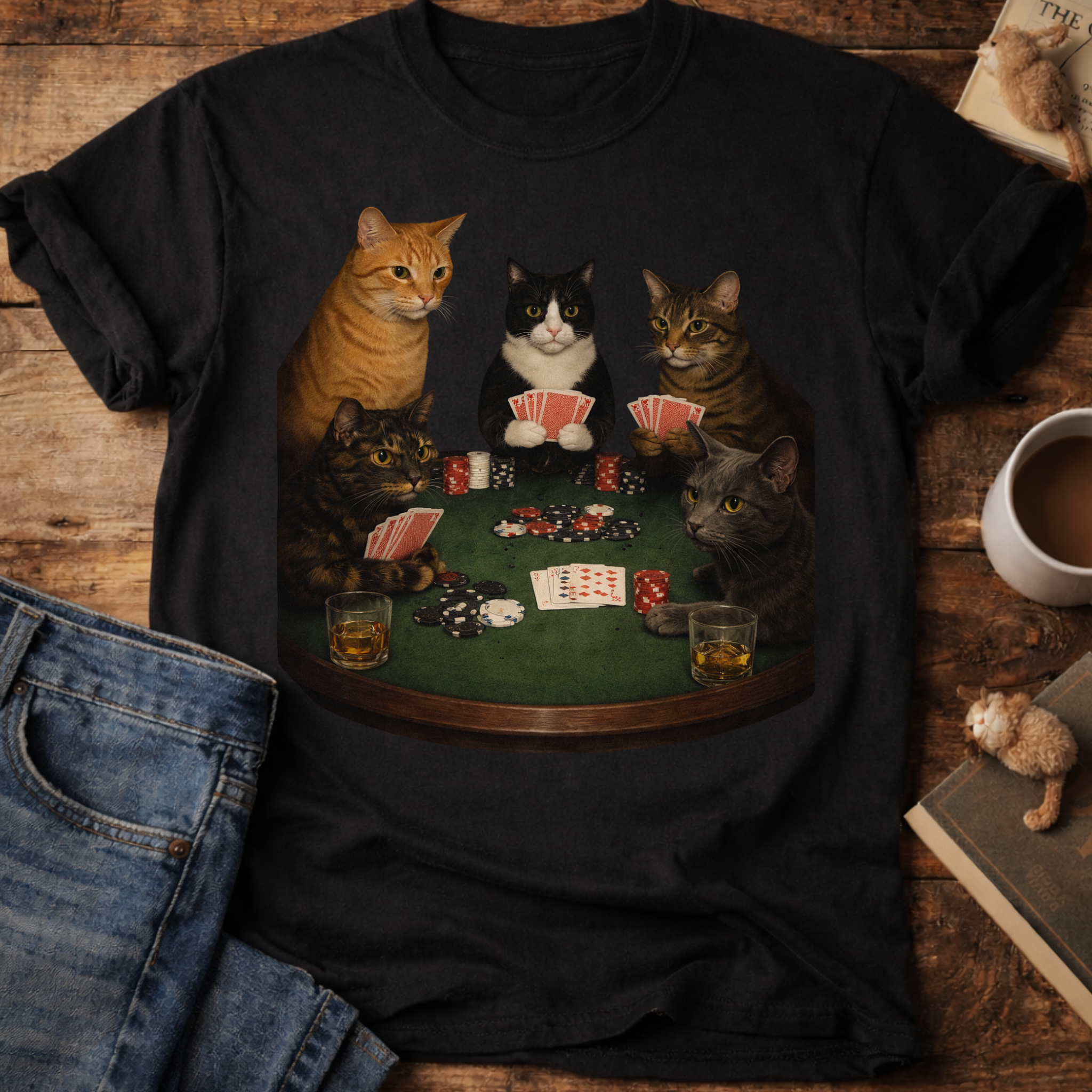 Cats Playing Poker T-Shirt