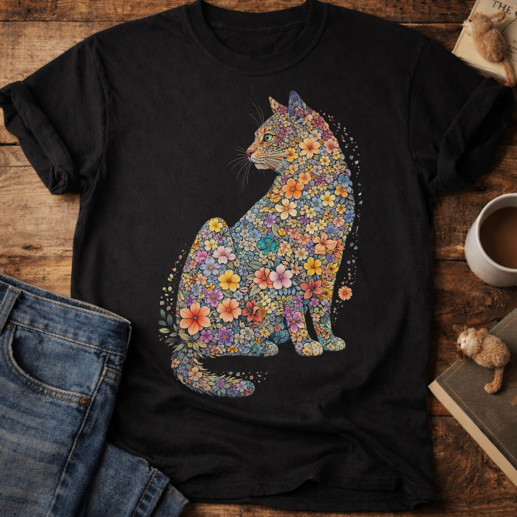 Floral Cat T-Shirt