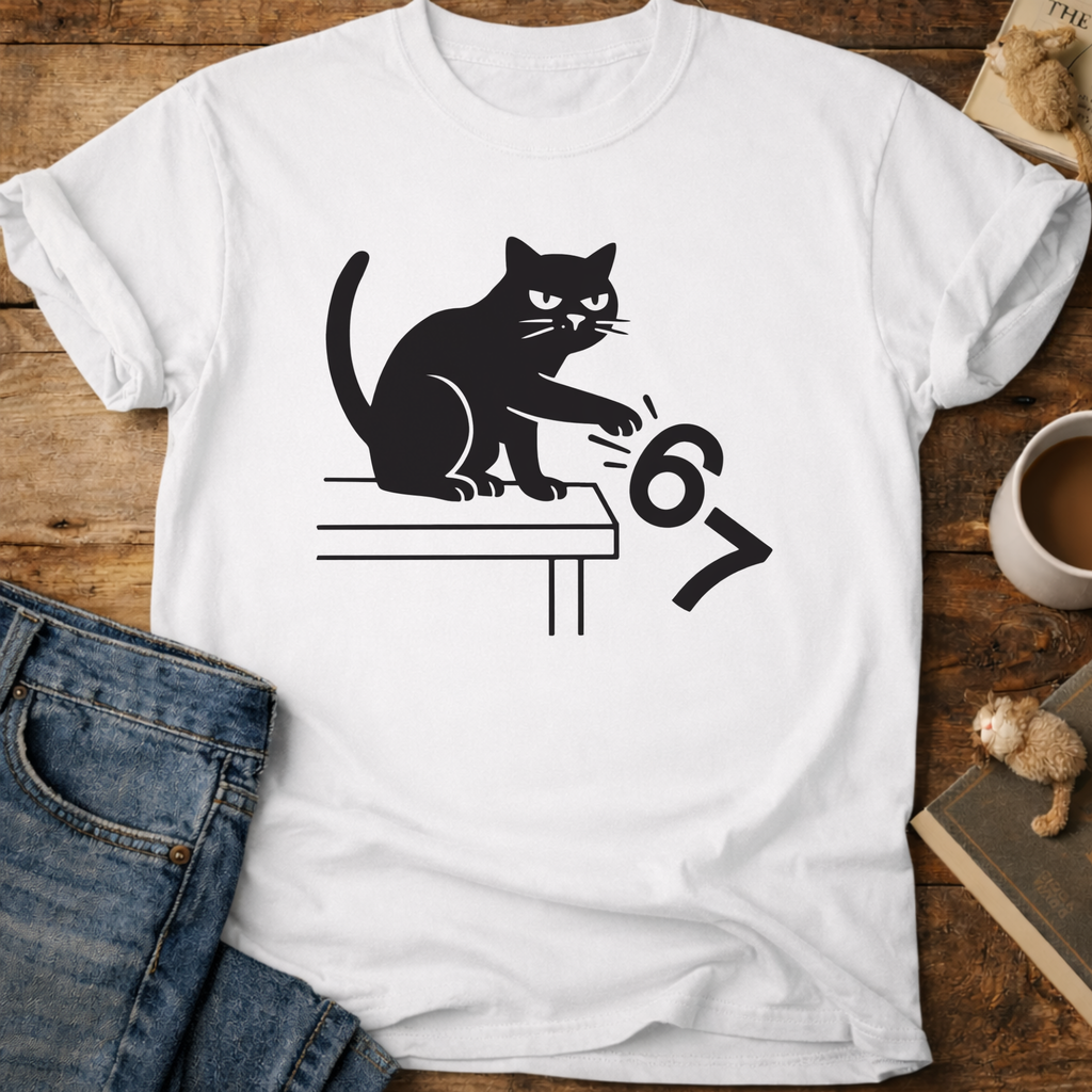 Cat Knocks 67 Off Table T-Shirt