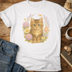 Cute Kitten Floral T-Shirt