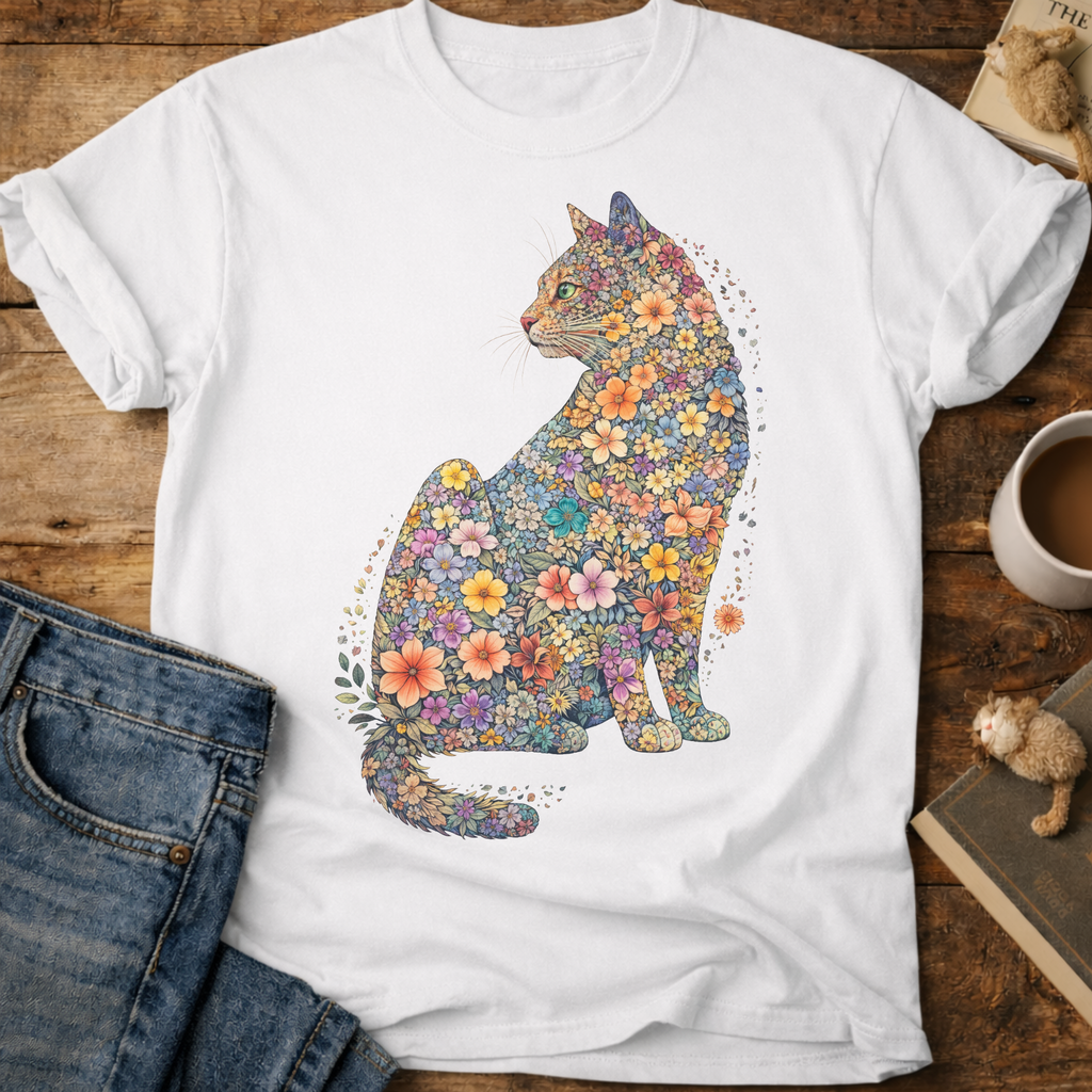 Floral Cat T-Shirt