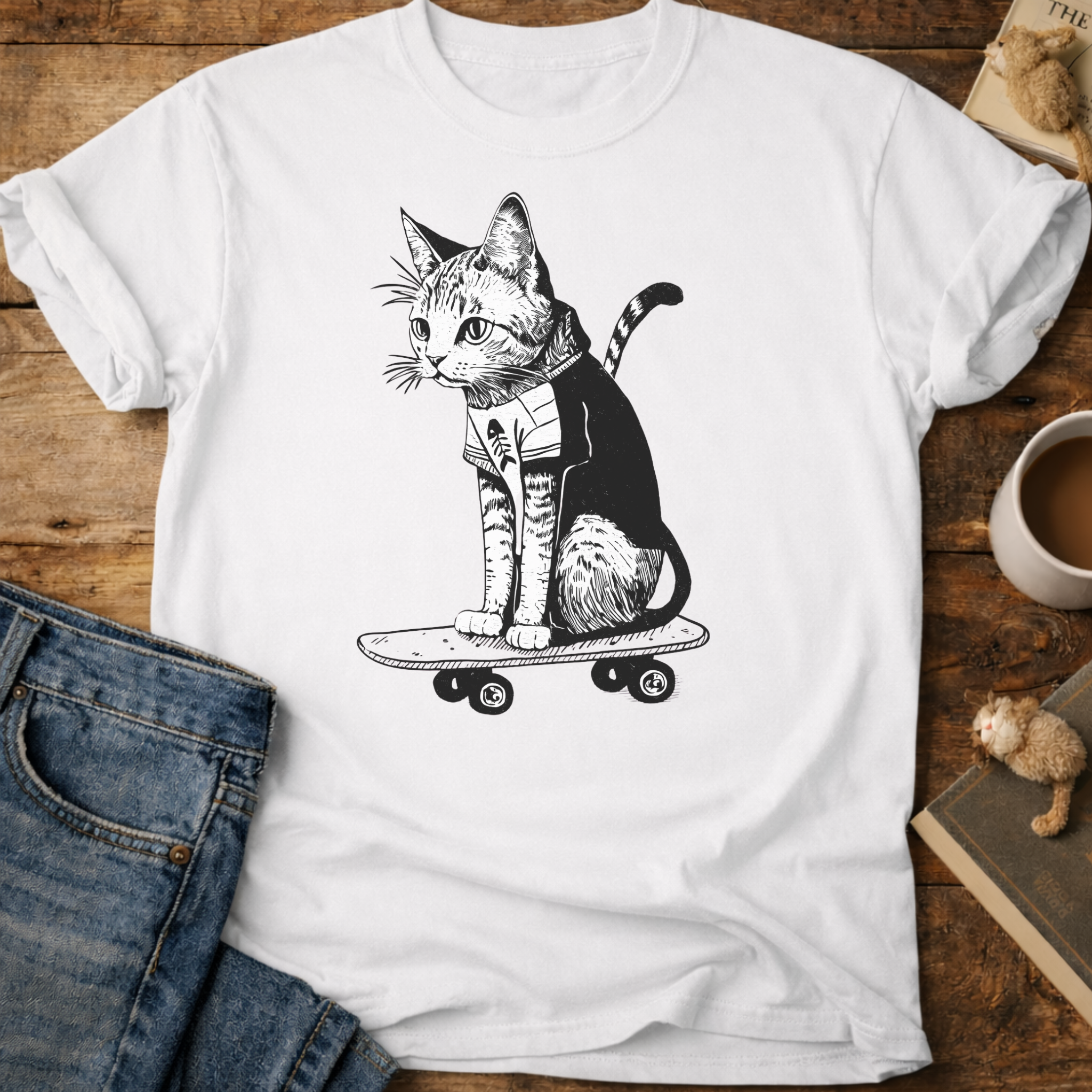 Skateboard Cat T-Shirt