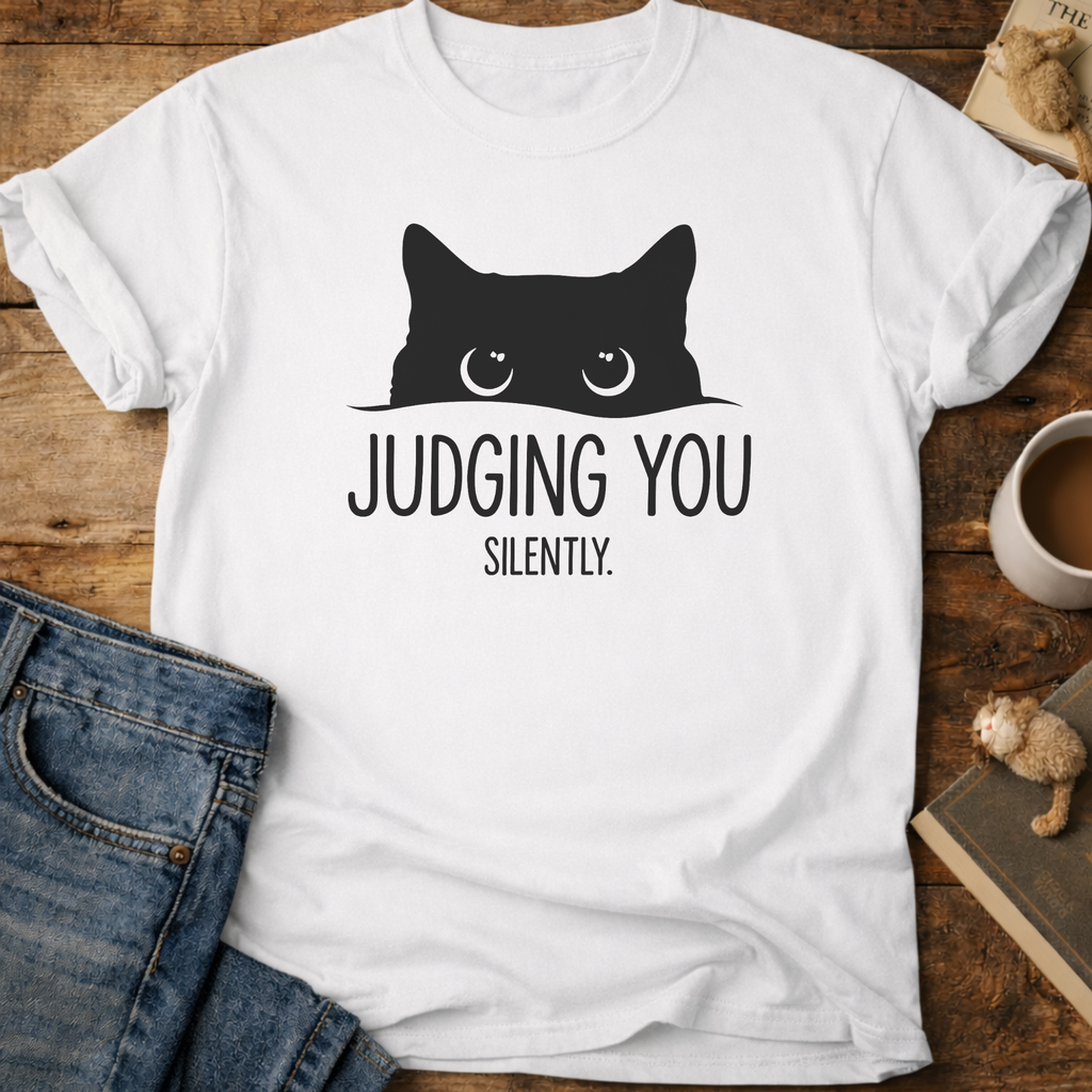 Cat "Judging You Silently" T-Shirt