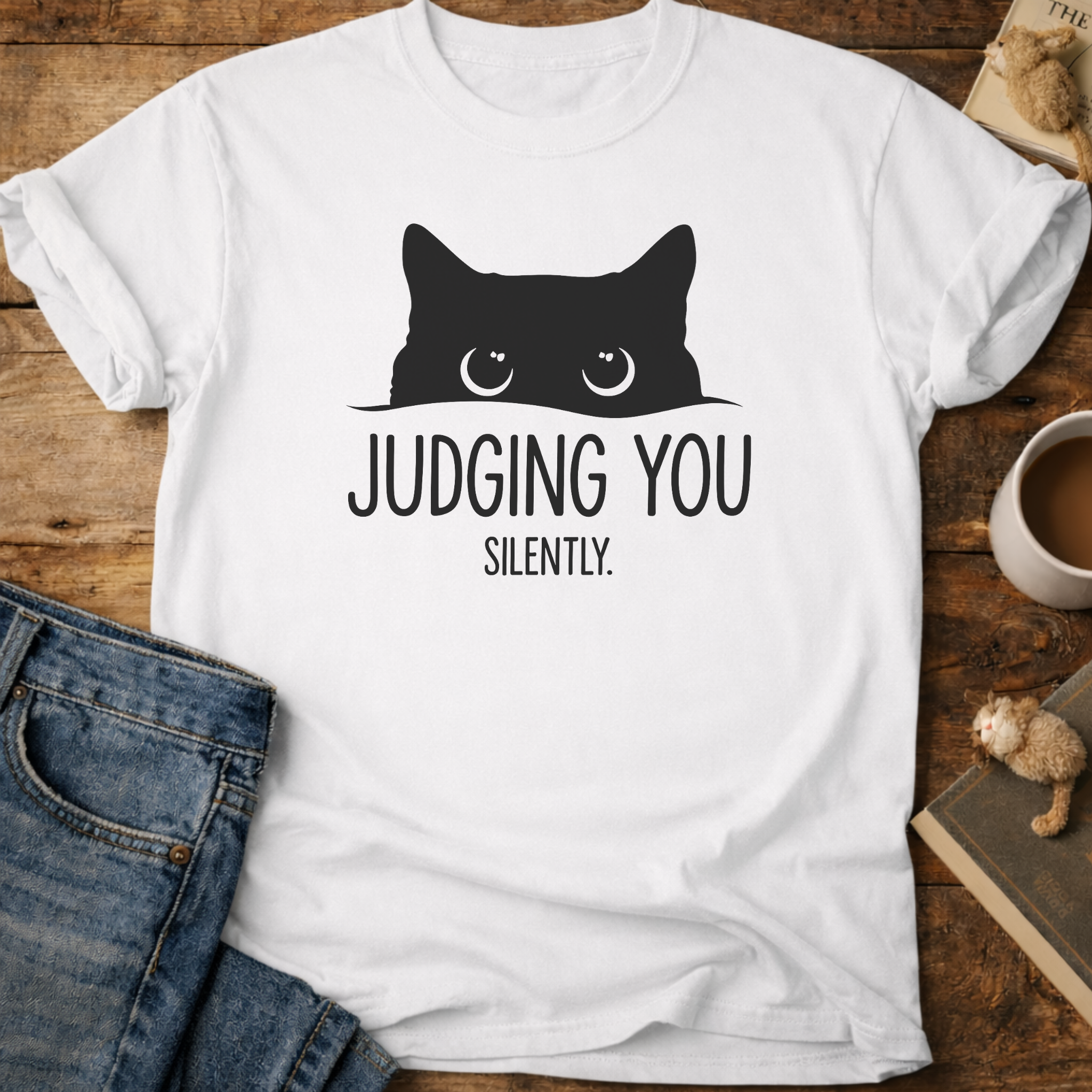 Cat "Judging You Silently" T-Shirt