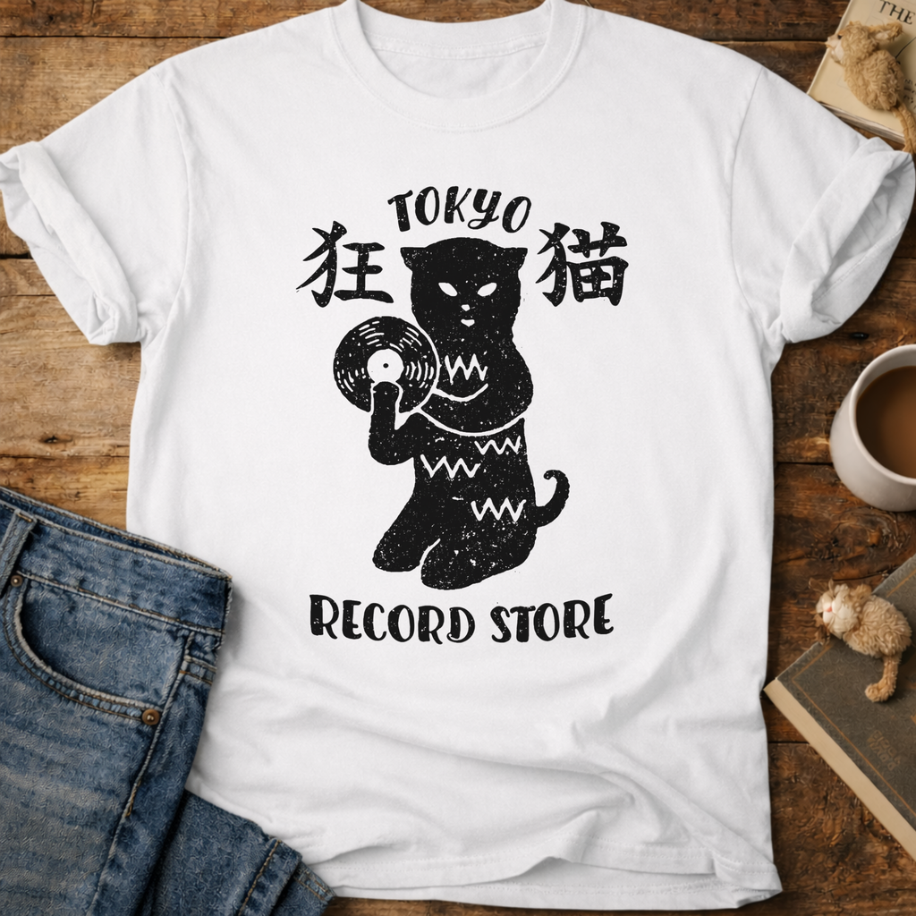 Tokyo Record Store Cat T-Shirt