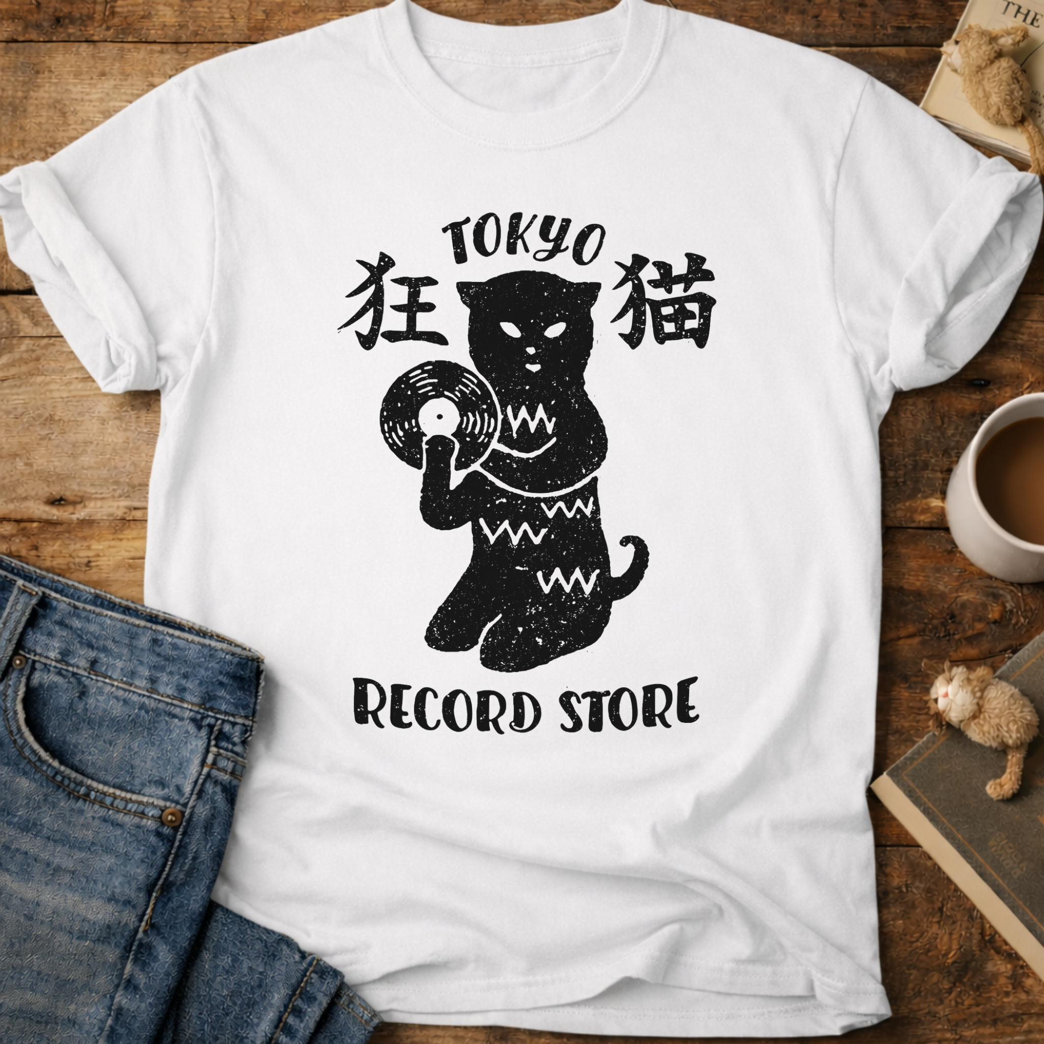 Tokyo Record Store Cat T-Shirt