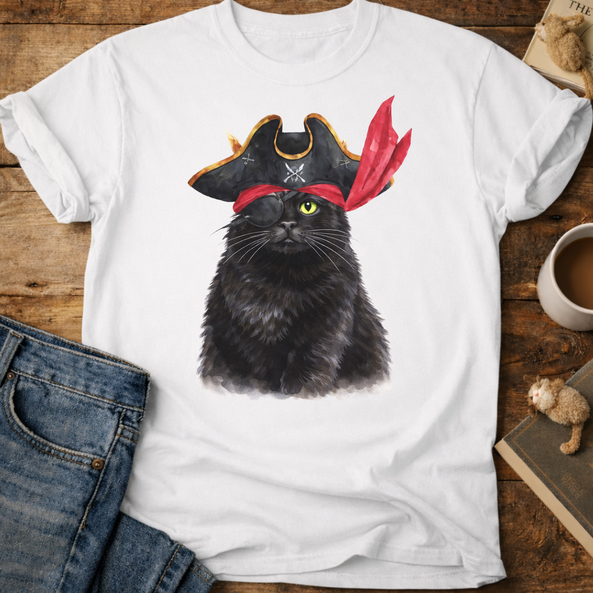 Pirate Black Cat T-Shirt