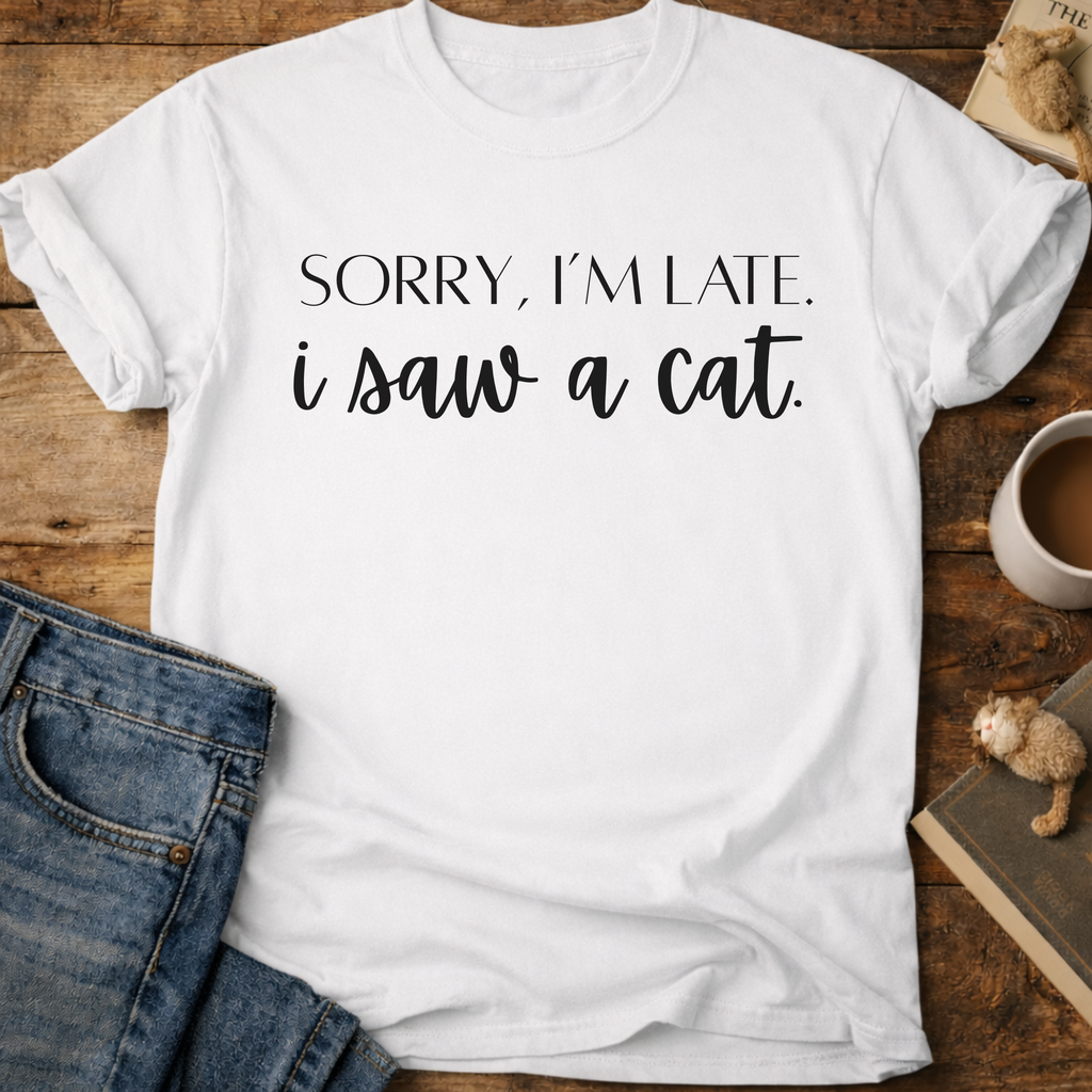 Sorry, I’m Late I Saw A Cat T-Shirt