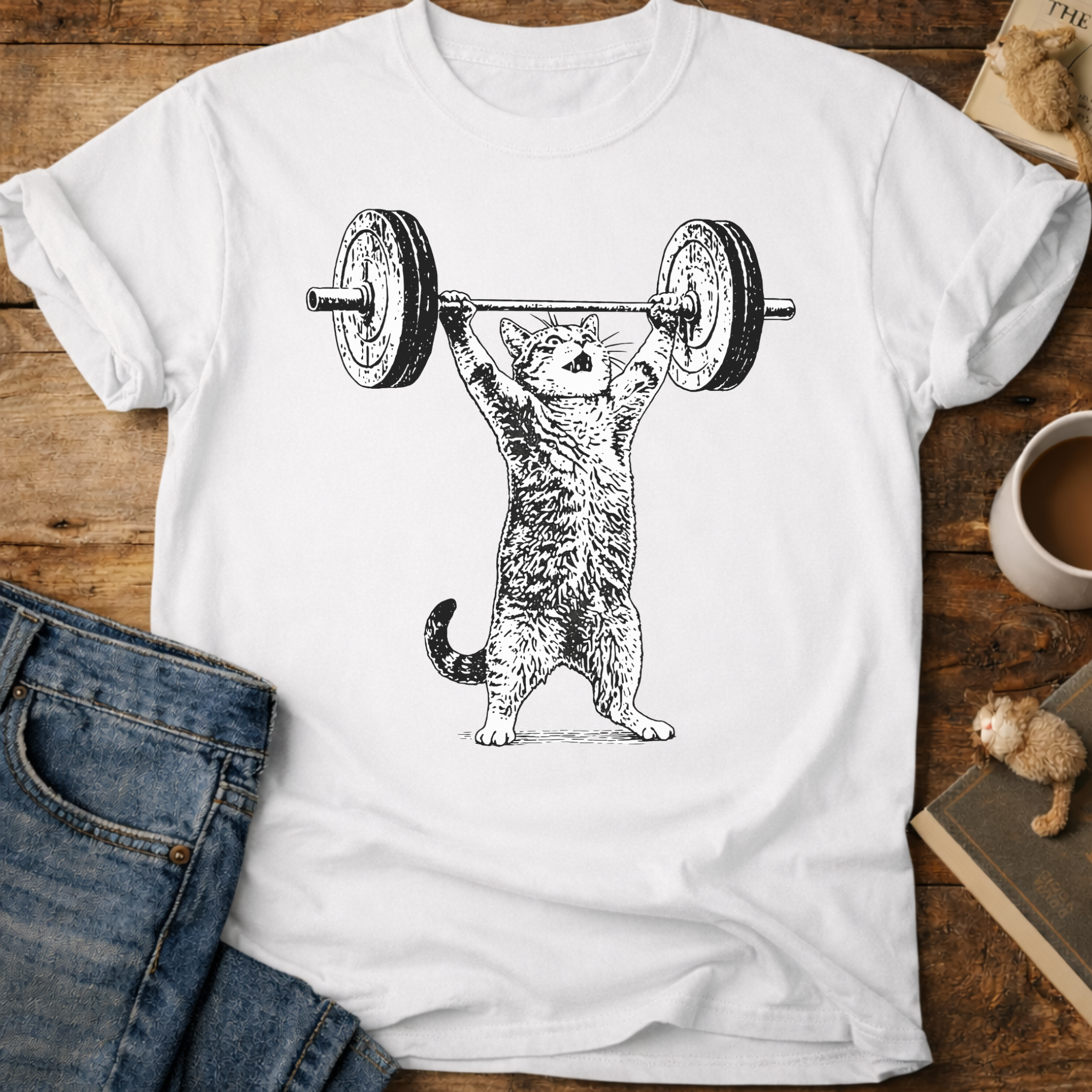 Weightlifter Cat T-Shirt