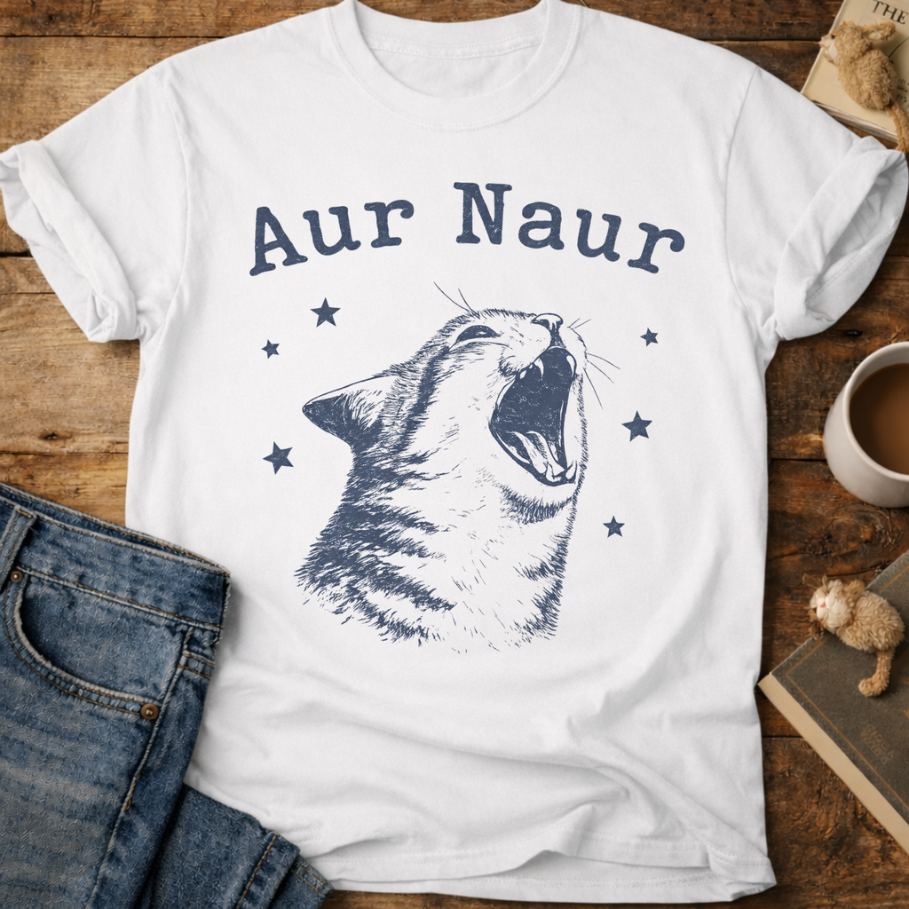 Aur Naur Cat Yawn T-Shirt
