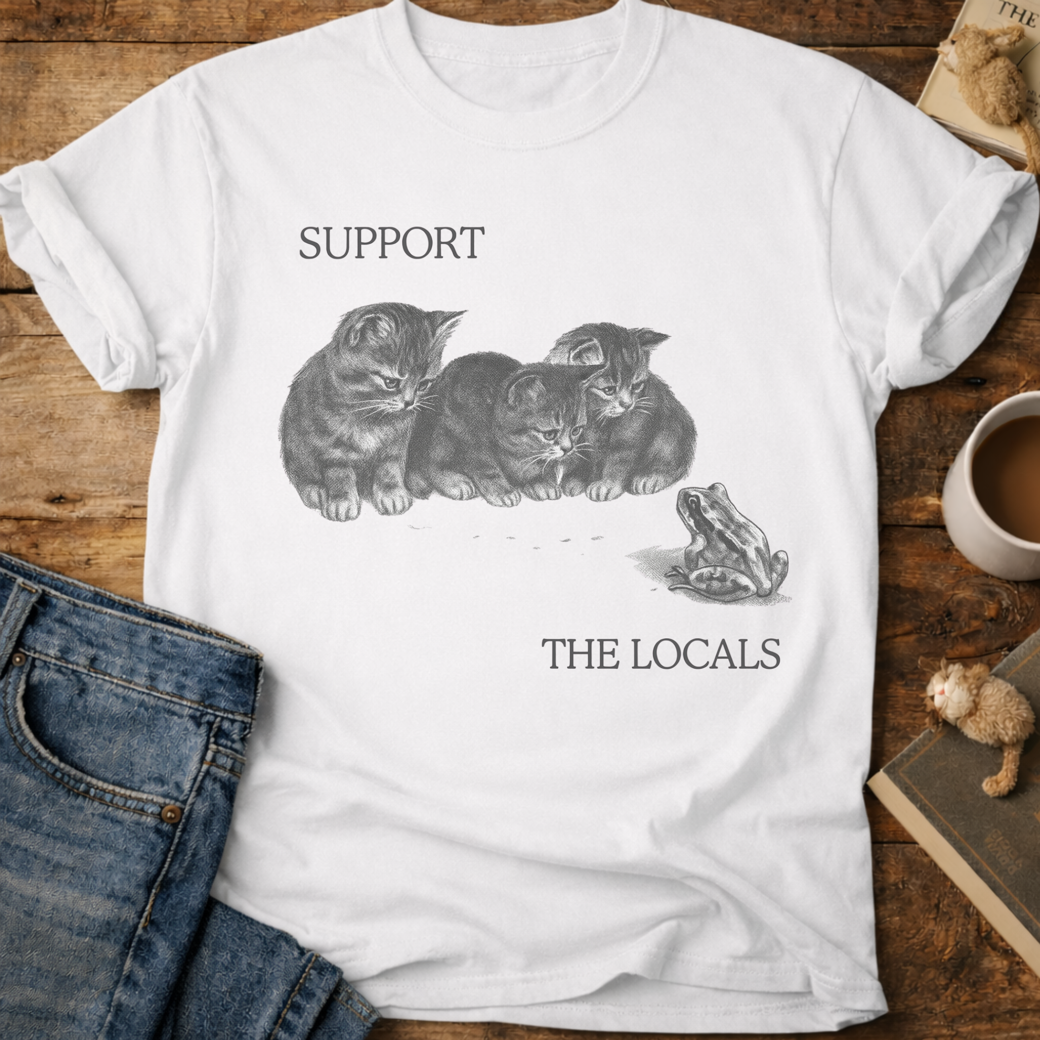 Support The Locals Cat T-Shirt