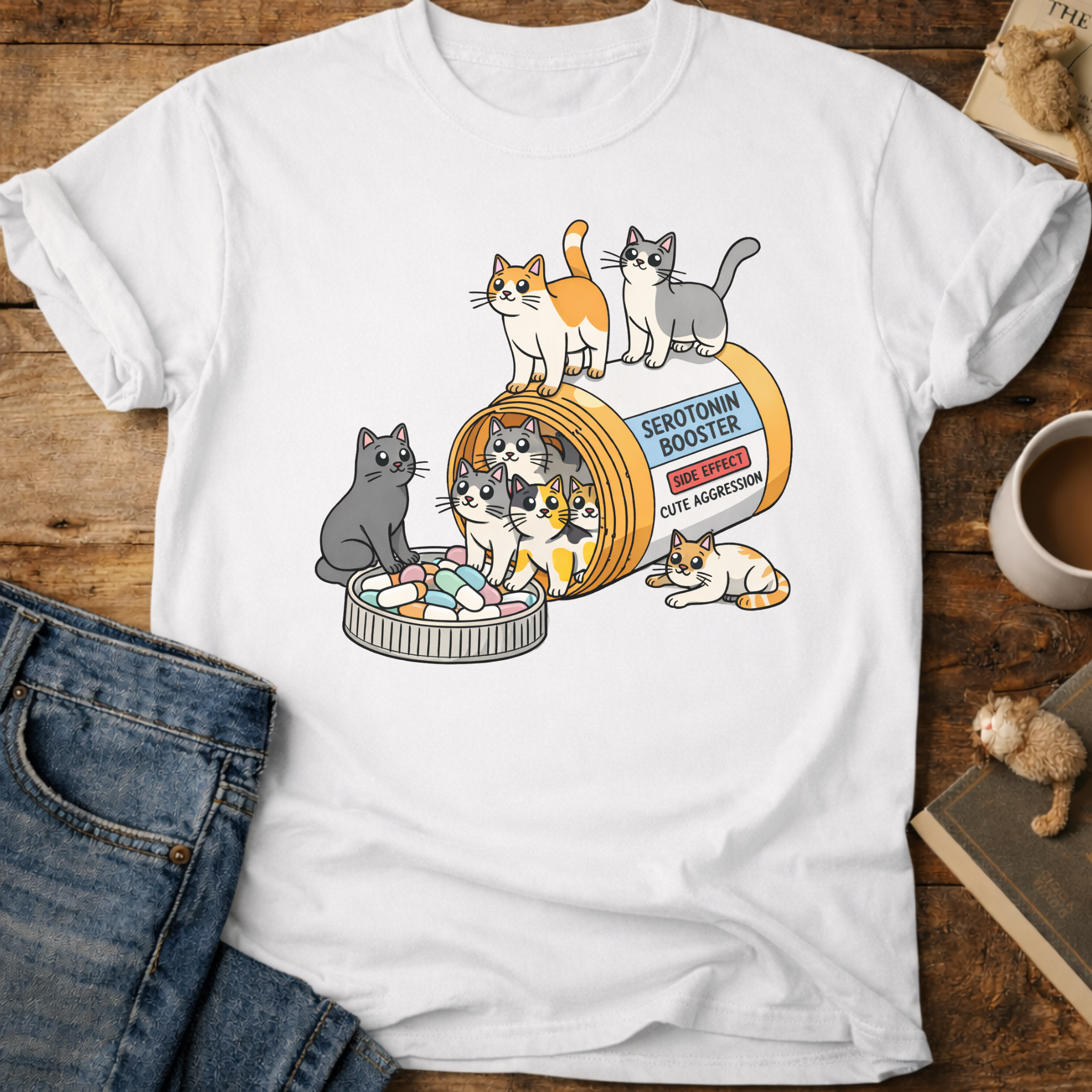 Cat Pill Bottle T-Shirt