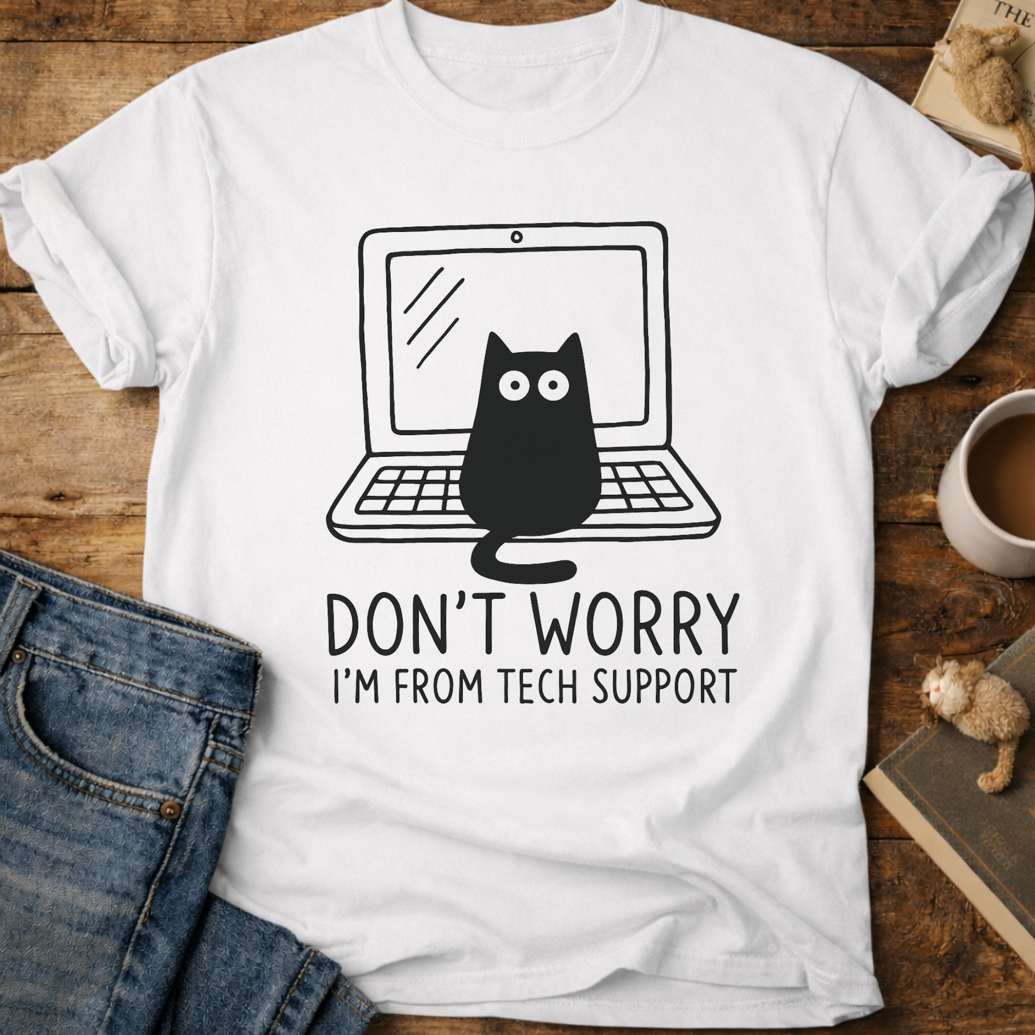 Tech Support Cat T-Shirt